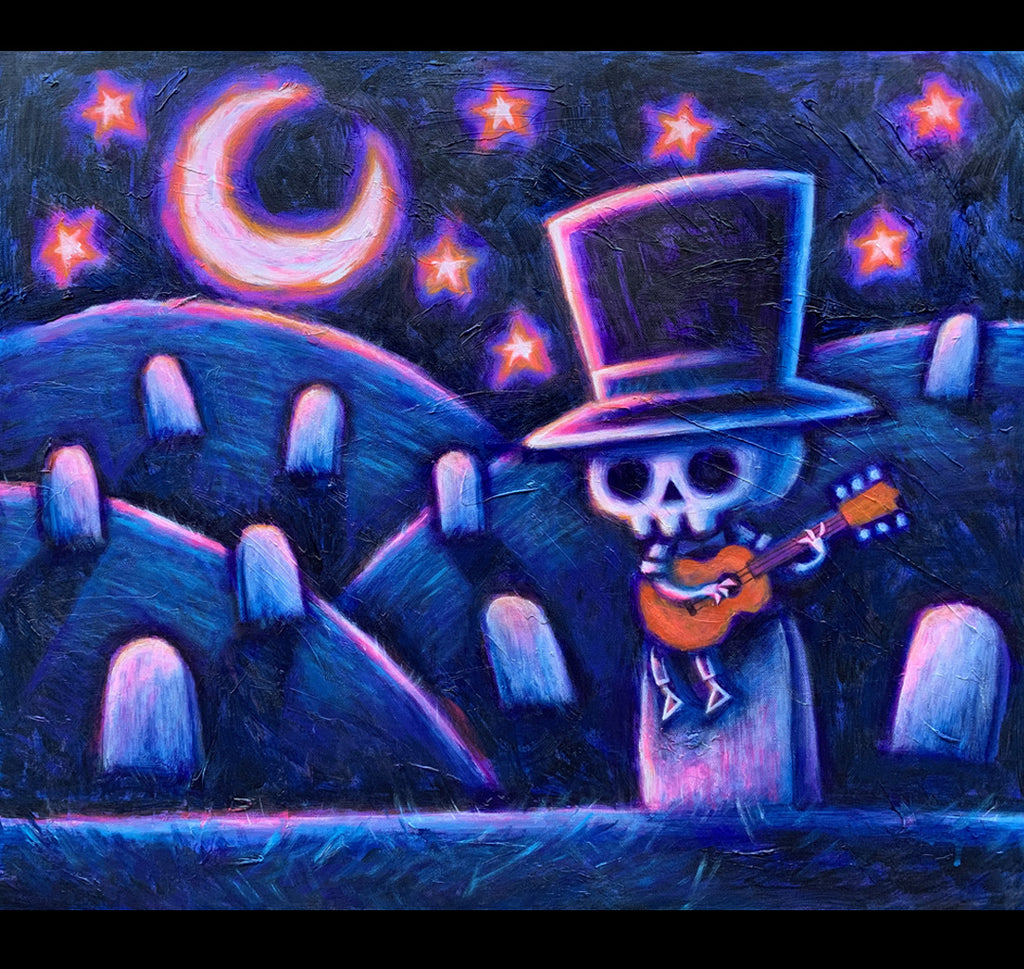 2025 Serenading the Dead Painted Canvas – gothic art by Akumu Ink, alt fashion art from Akumu Ink Clothing
