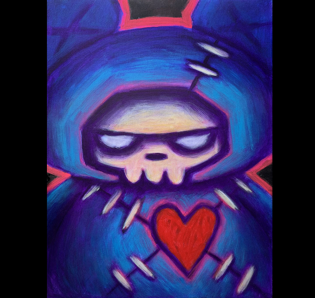 Stuffed with Vengeance 30x40cm Painted Canvas – gothic art by Akumu Ink, alt fashion art from Akumu Ink Clothing
