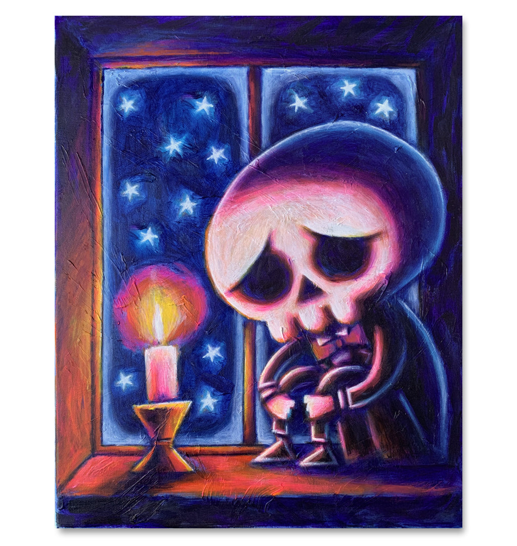 Seeking Warmth 40x50cm Painted Canvas