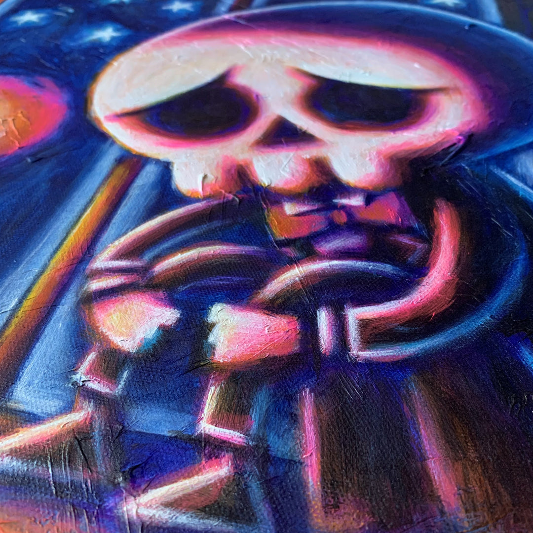 Seeking Warmth 40x50cm Painted Canvas