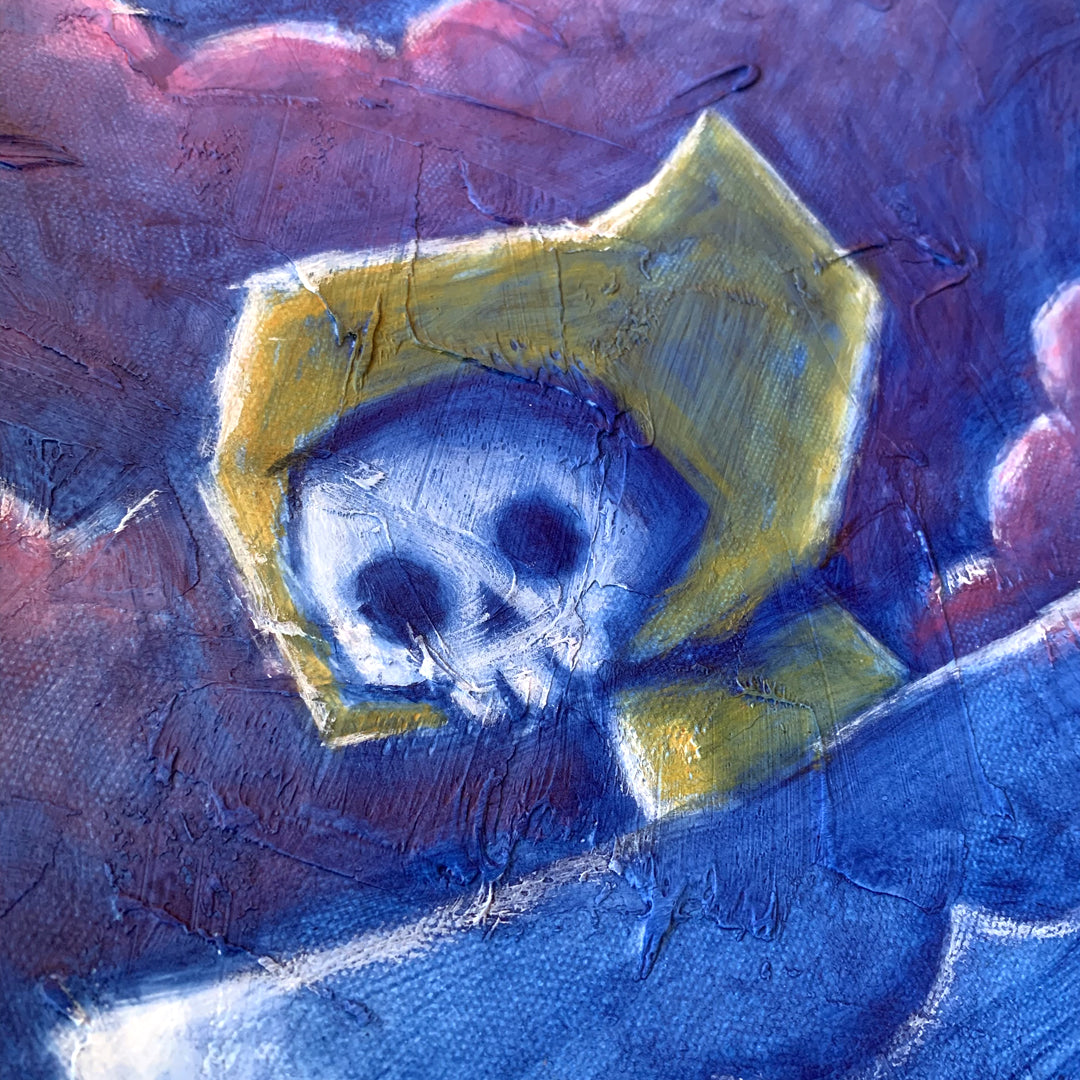 Adrift in the Mist 40x50cm Painted Canvas – gothic art by Akumu Ink, alt fashion art from Akumu Ink Clothing