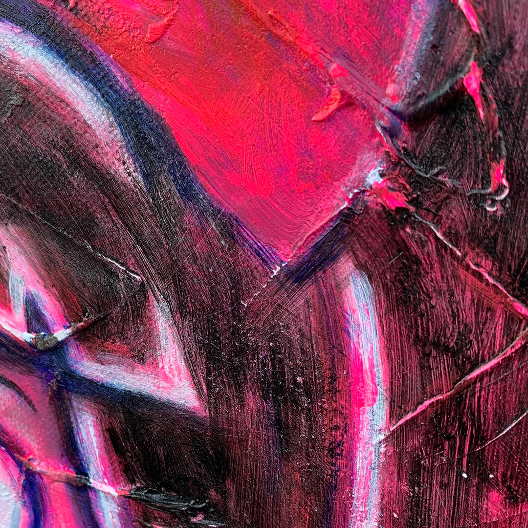 Alice Pink 30x40cm Painted Canvas – gothic art by Akumu Ink, alt fashion art from Akumu Ink Clothing