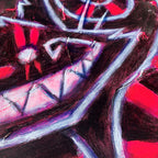 Cheshire Cat Pink 30x40cm Painted Canvas – gothic art by Akumu Ink, alt fashion art from Akumu Ink Clothing