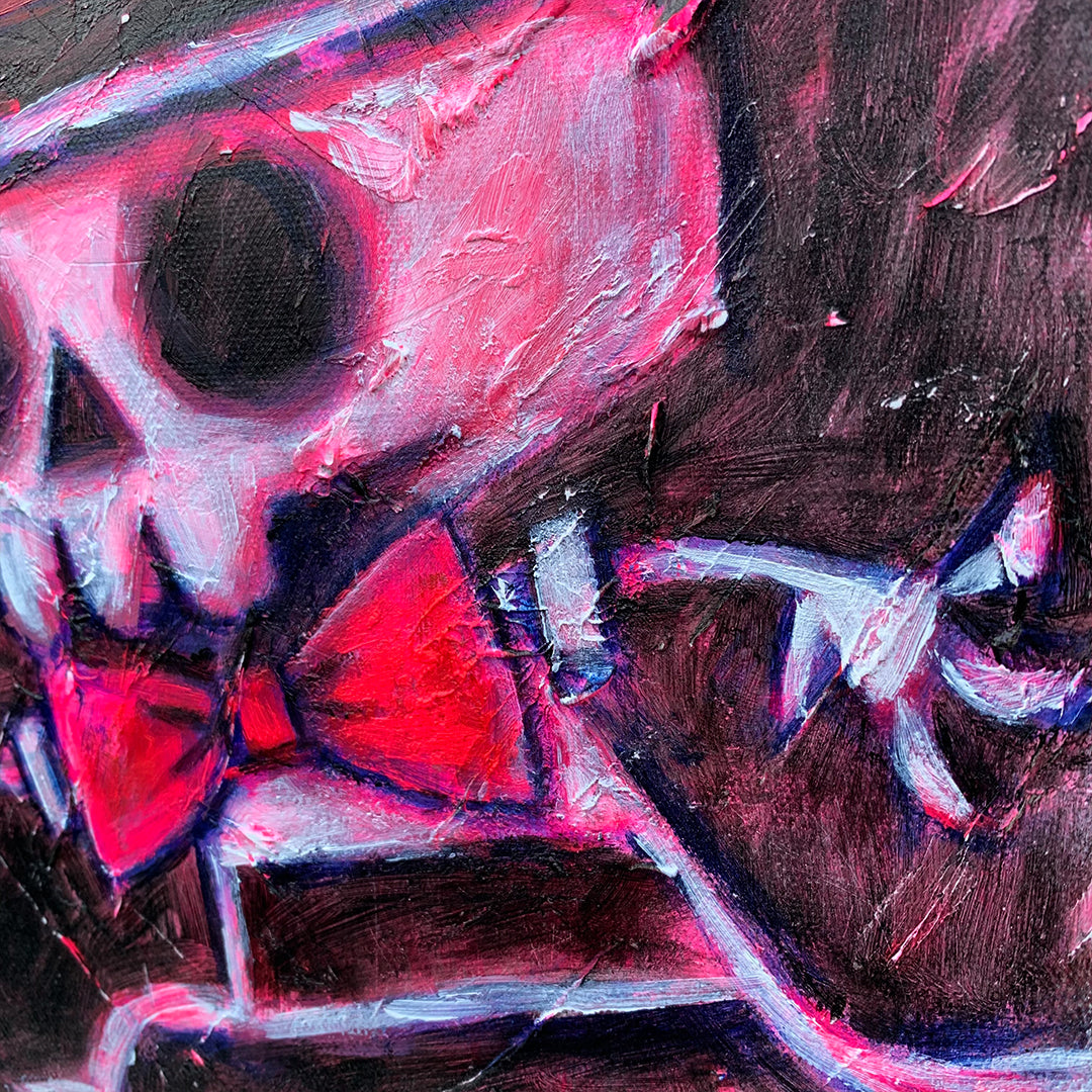 Hatter Pink 30x40cm Painted Canvas – gothic art by Akumu Ink, alt fashion art from Akumu Ink Clothing