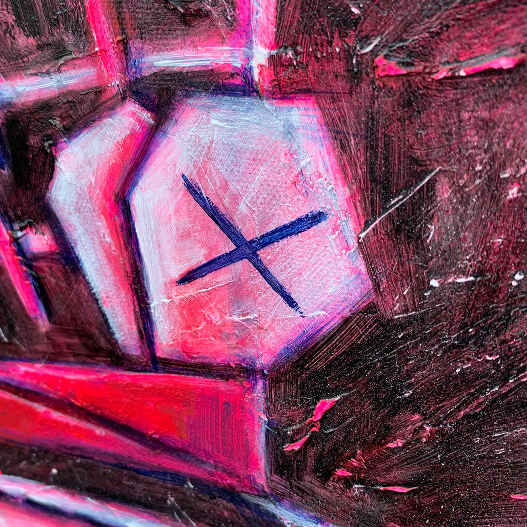 Hatter Pink 30x40cm Painted Canvas – gothic art by Akumu Ink, alt fashion art from Akumu Ink Clothing