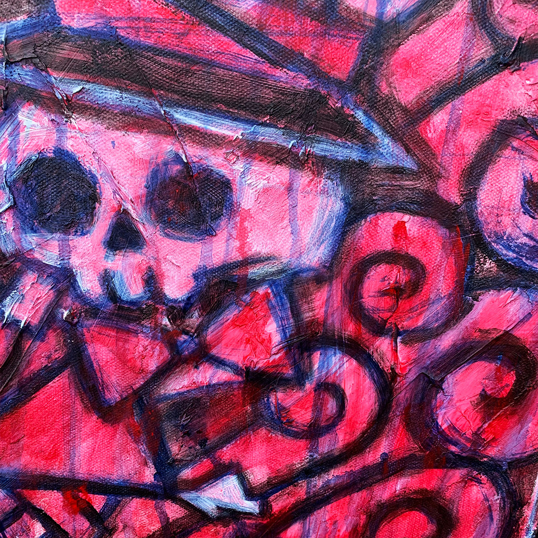 The Queen and the Mad Hatter 50x60cm Painted Canvas – gothic art by Akumu Ink, alt fashion art from Akumu Ink Clothing