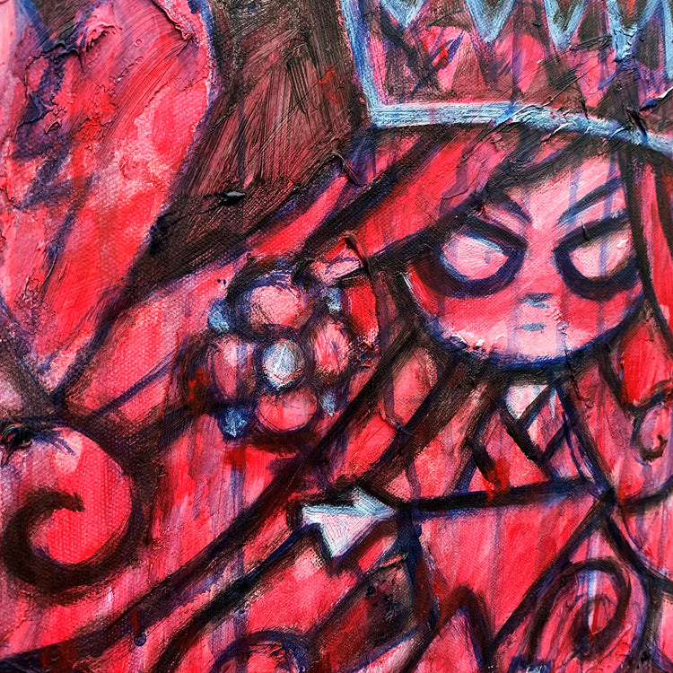 The Queen and the Mad Hatter 50x60cm Painted Canvas – gothic art by Akumu Ink, alt fashion art from Akumu Ink Clothing