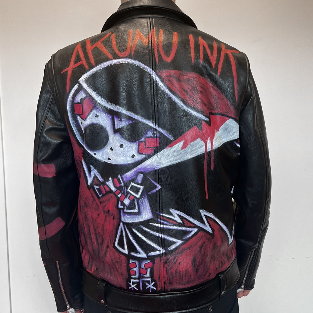 Tokyo Wrath Hand-Painted Jacket – gothic  by Akumu Ink Clothing, alt fashion art from Akumu Ink Clothing
