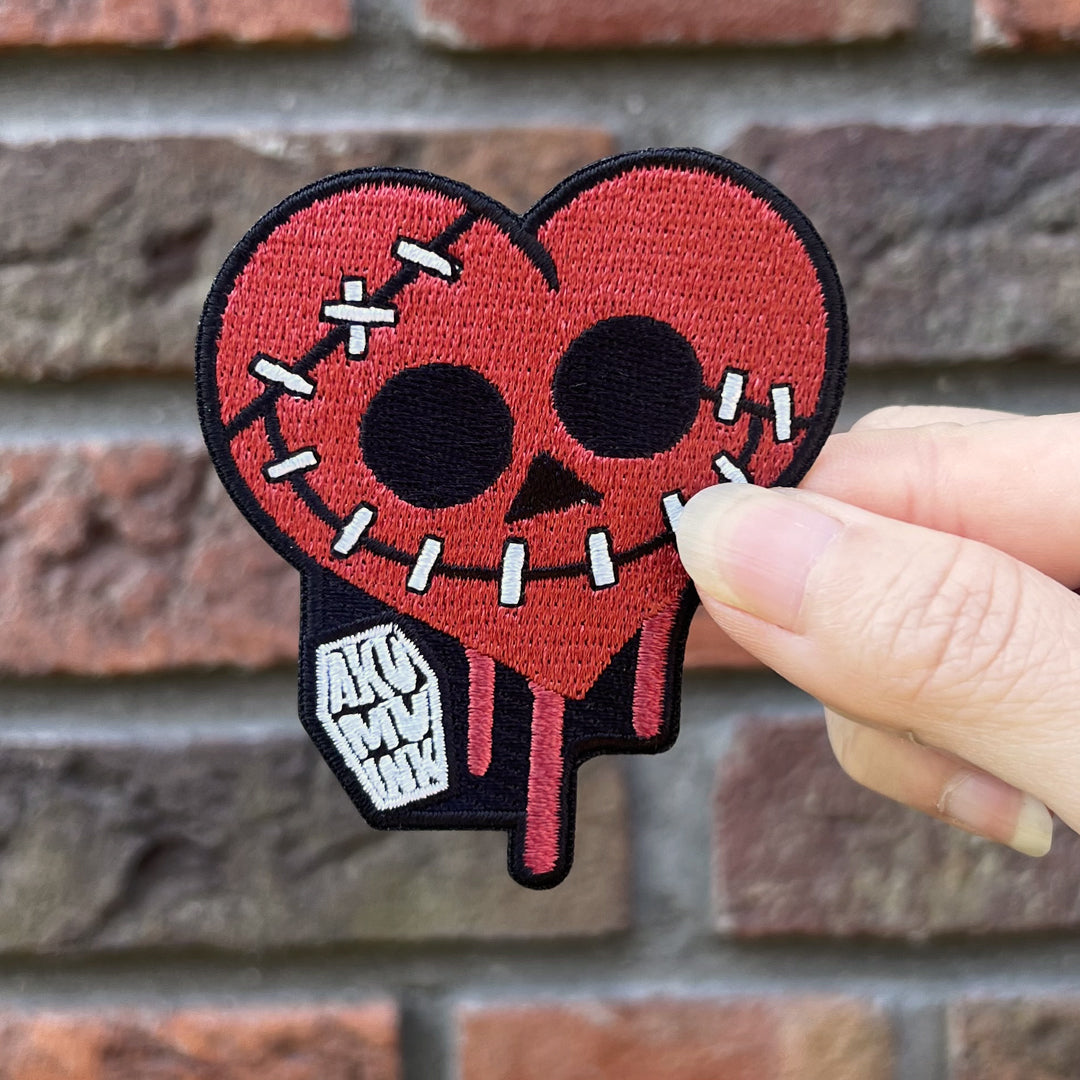 Bleeding Heart Patch – gothic Accessories by Akumu Ink, alt fashion art from Akumu Ink Clothing