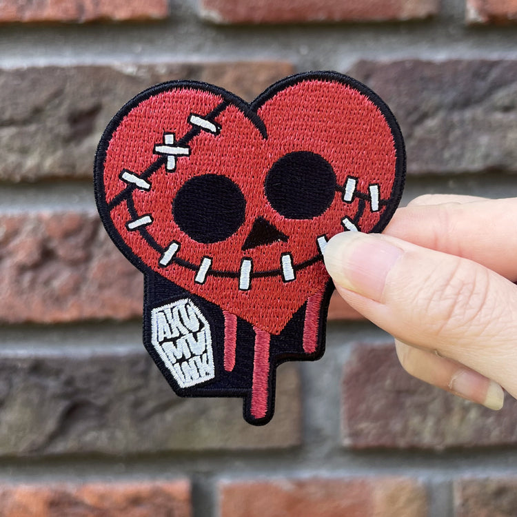 Bleeding Heart Patch – gothic Accessories by Akumu Ink, alt fashion art from Akumu Ink Clothing