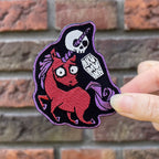 Deadly Myth Patch – gothic Accessories by Akumu Ink, alt fashion art from Akumu Ink Clothing