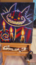 2025 Grinning in the Dark Painted Canvas