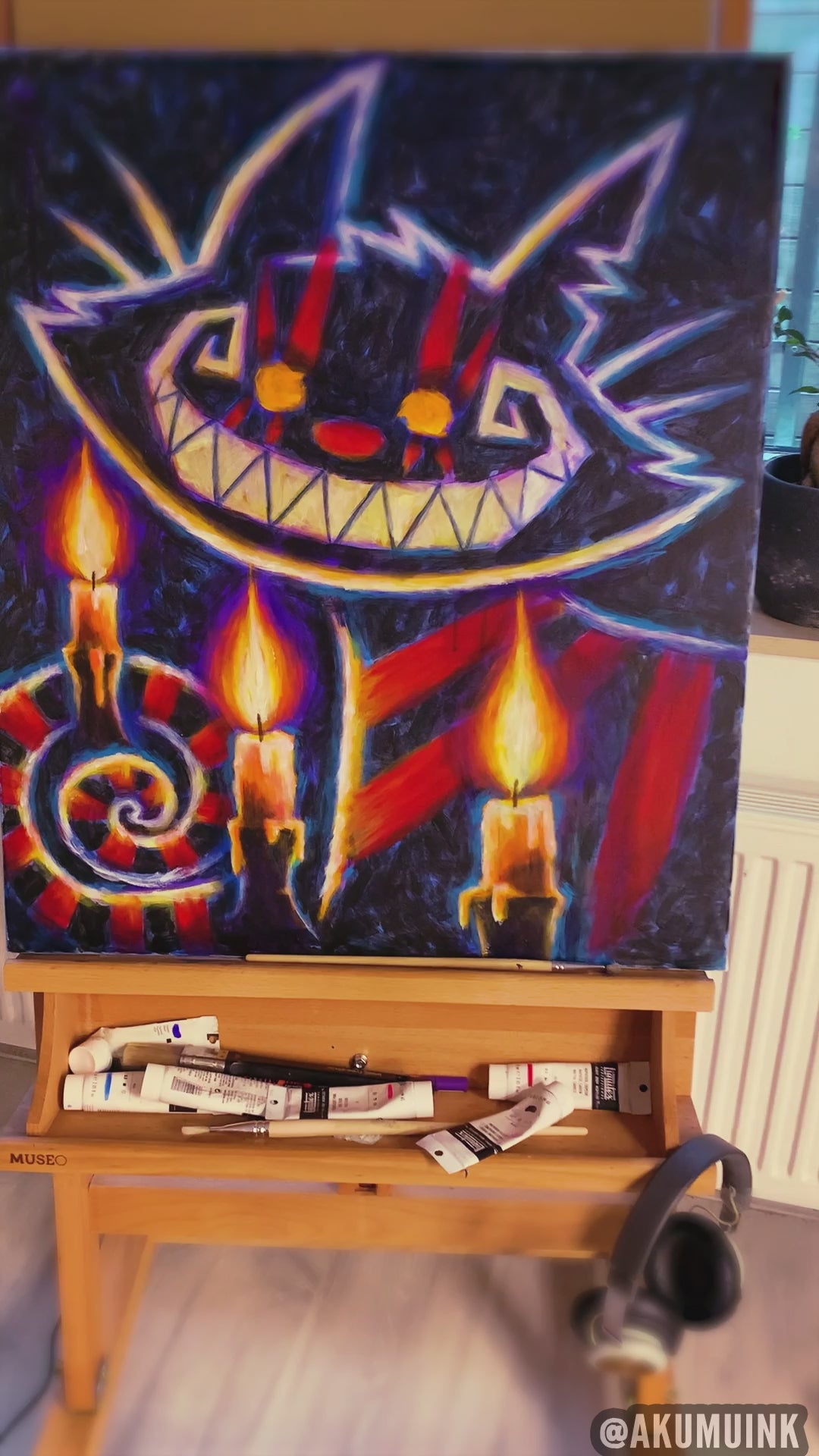 2025 Grinning in the Dark Painted Canvas