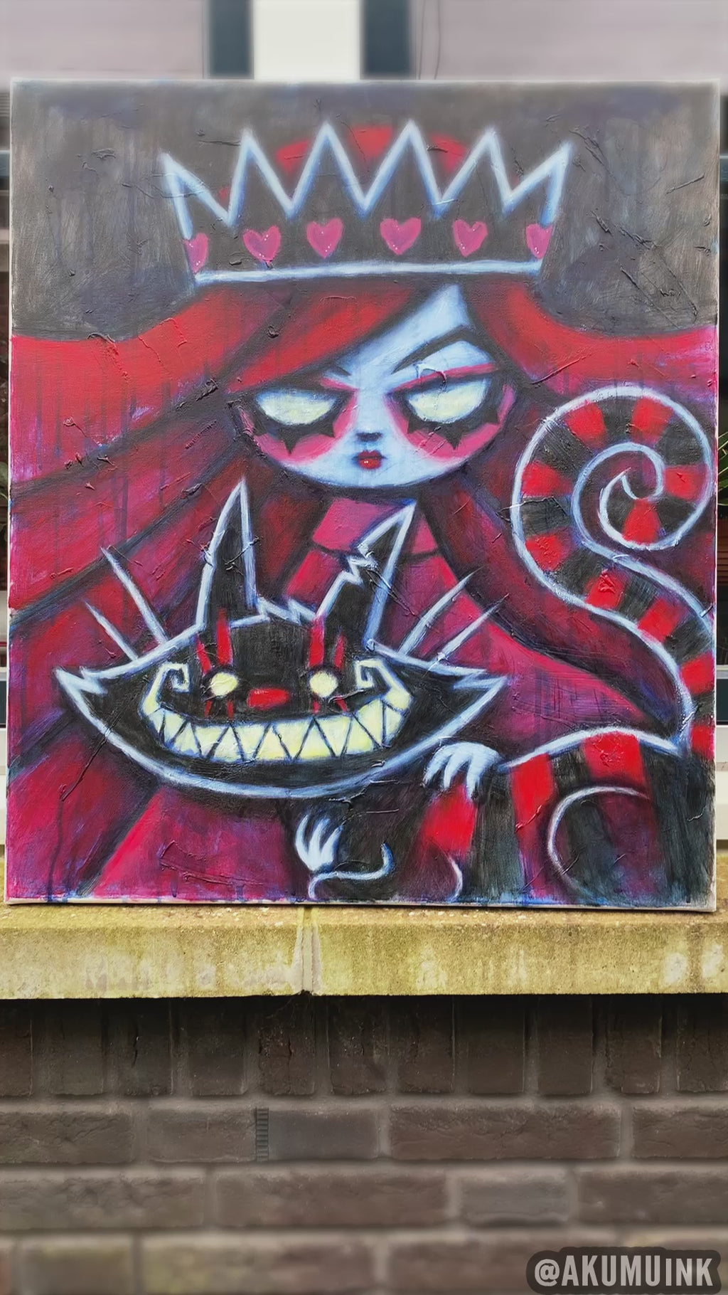 Queen and Cheshire 60x70cm Painted Canvas