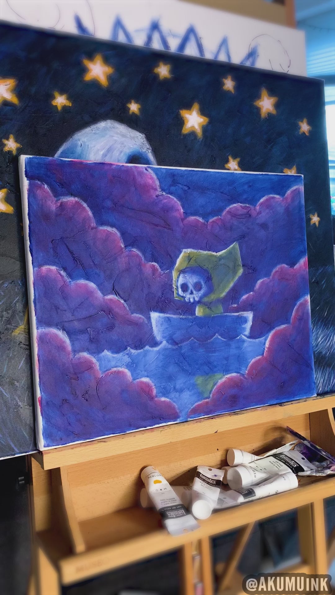 Adrift in the Mist 40x50cm Painted Canvas