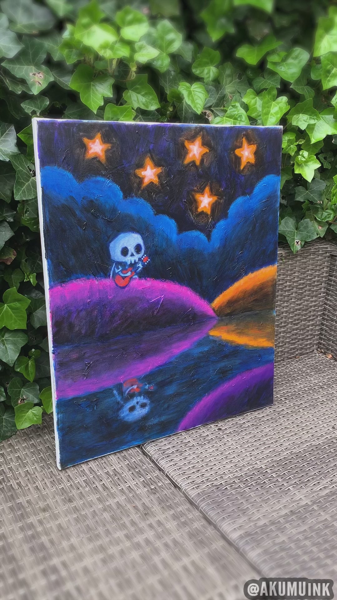 Auf dem Heimweg 50x60cm Bemalte Leinwand