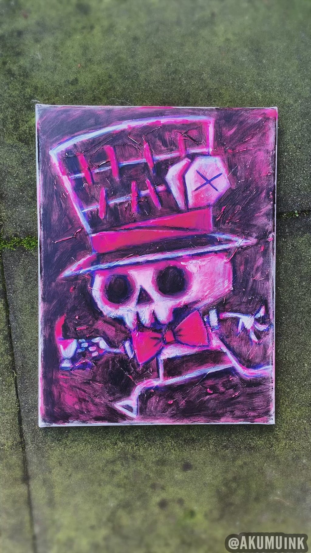 Gefüllt mit Rache 30x40cm Bemalte Leinwand