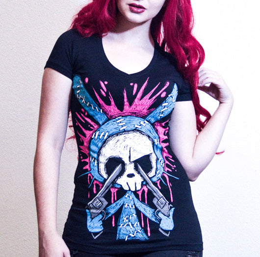 Akumu Ink goth Women Shirts, skull Women Shirts, 