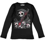 Infernal River Women Long Sleeve Tshirt, Women Shirts, Akumu ink, goth, emo