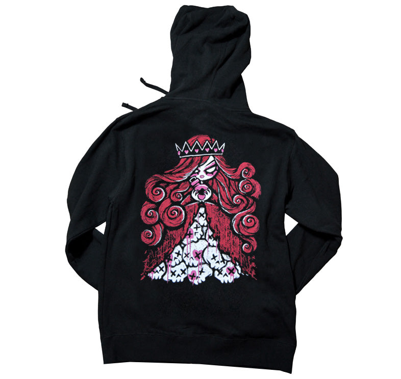 Akumu Ink Queen of Bleeding Hearts Unisex FLEECE Hoodie, long sleeve, Akumu ink, goth, emo