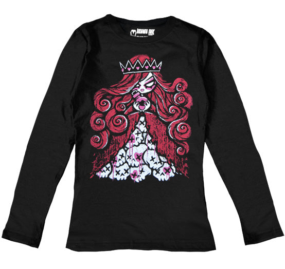 Queen of Bleeding Hearts Women Long Sleeve Tshirt, Women Shirts, Akumu ink, goth, emo