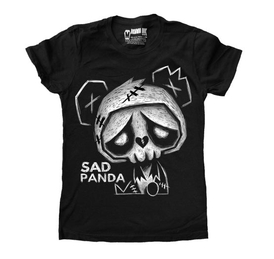 Akumu Ink Sad Panda Women Tshirt, Women Shirts, Akumu ink, goth, emo