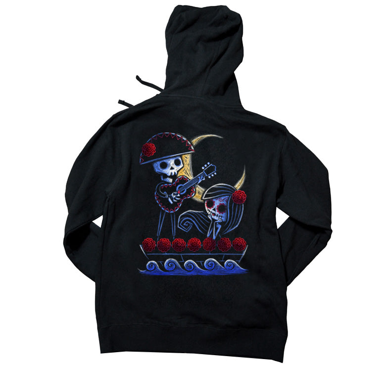 Akumu Ink® Drifting into the Moonlight Unisex FLEECE Hoodie, long sleeve, Akumu ink, goth, emo