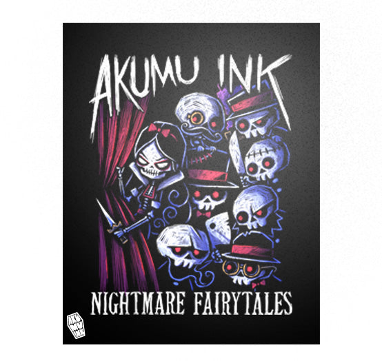 Akumu Ink art, goth art, skull art, 