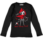 Dead Riding Hood Women Long Sleeve Tshirt, Women Shirts, Akumu ink, goth, emo