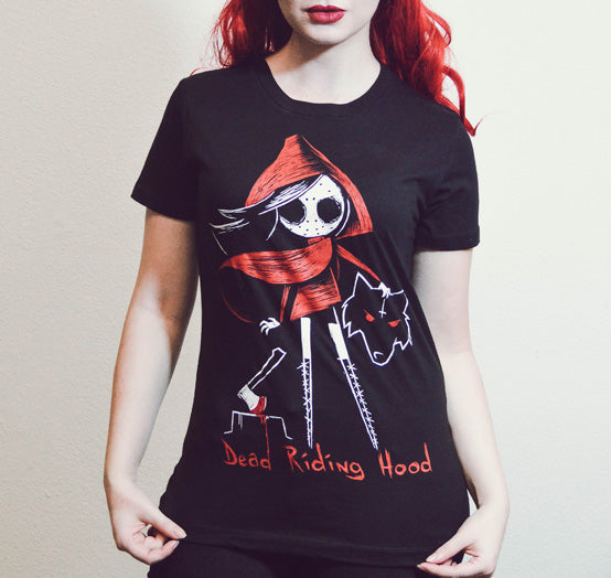 Akumu Ink Dead Riding Hood Women Tshirt, Women Shirts, Akumu ink, goth, emo