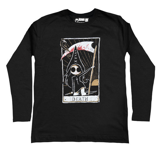 The Death Card Men Long Sleeve Tshirt, Men Shirts, Akumu ink, goth, emo