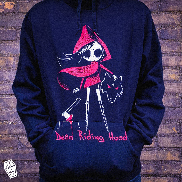 Akumu Ink Dead Riding Hood Unisex FLEECE Hoodie, long sleeve, Akumu ink, goth, emo